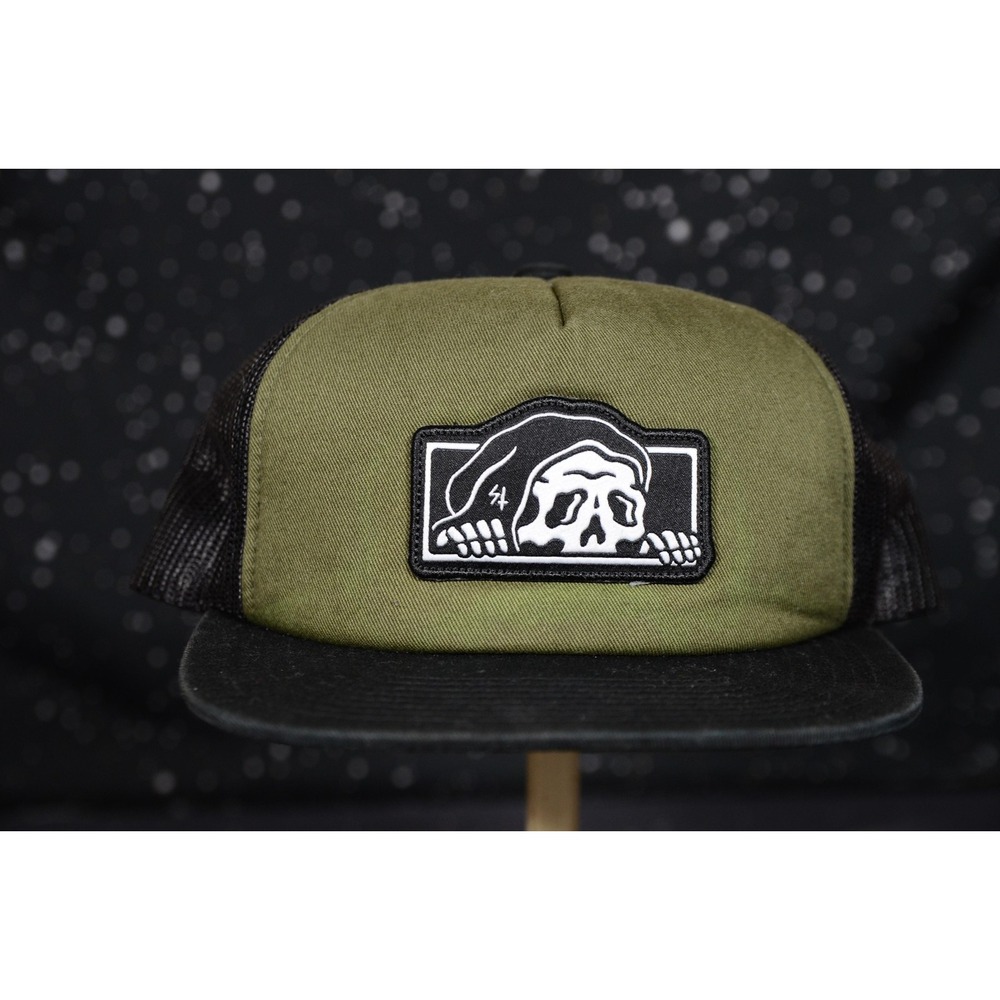 Lurking Class Skull Patch Hat Cap Mens One Size Green Mesh Trucker Snapback